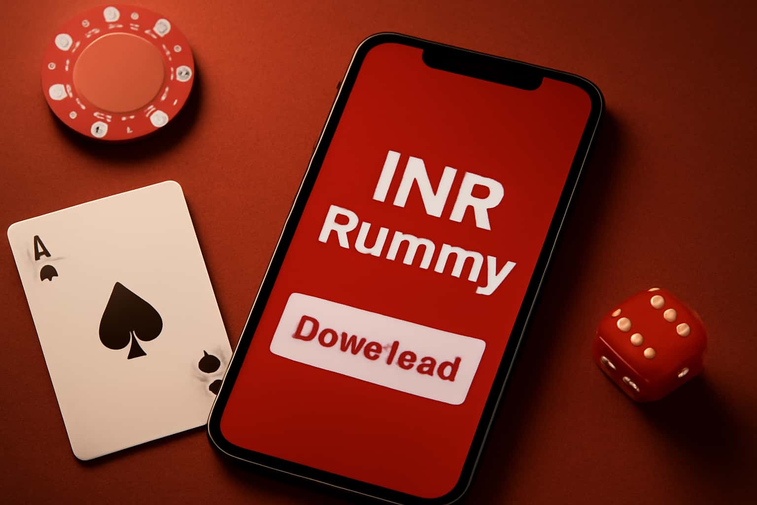 A neutral informational scene illustrating the process of INR Rummy Download.