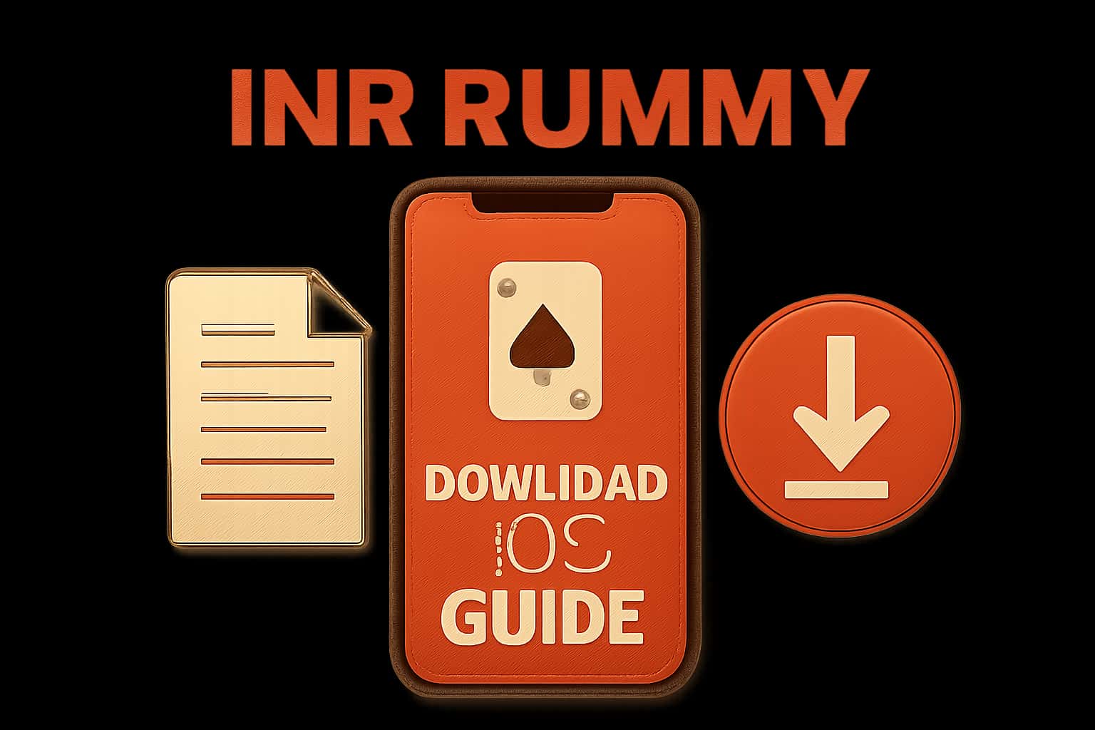 Informational scene highlighting the Download INR Rummy iOS Guide.