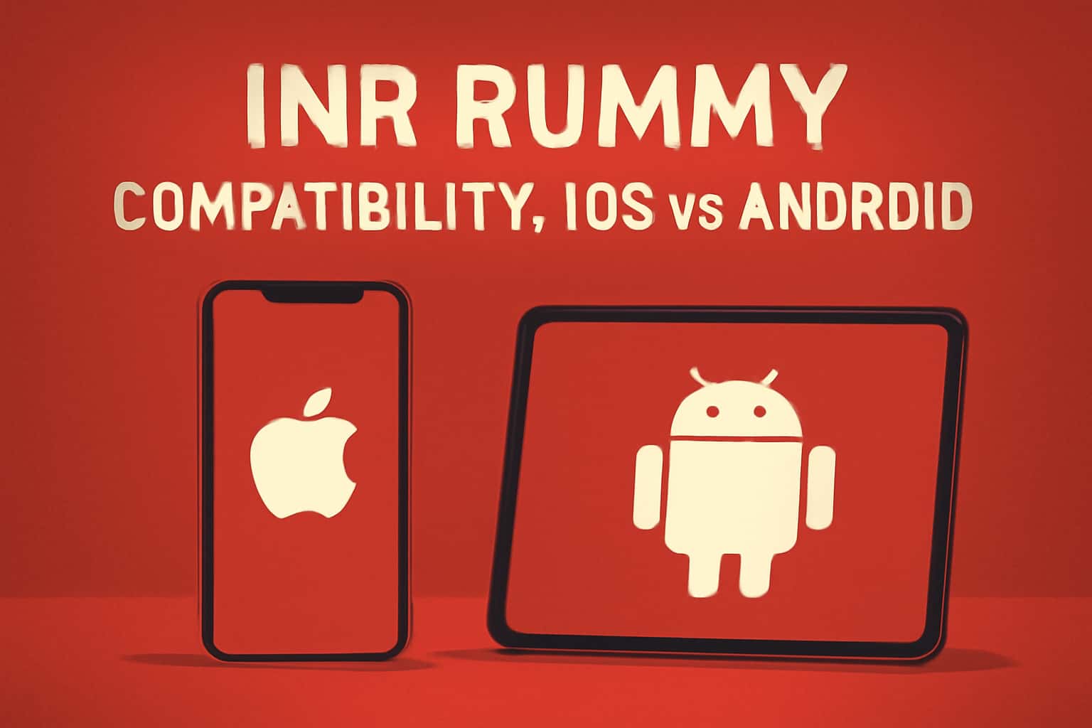 Visual representation of INR Rummy Compatibility between iOS and Android platforms.