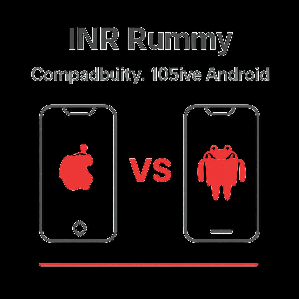 Educational diagram illustrating INR Rummy Compatibility on iOS and Android.