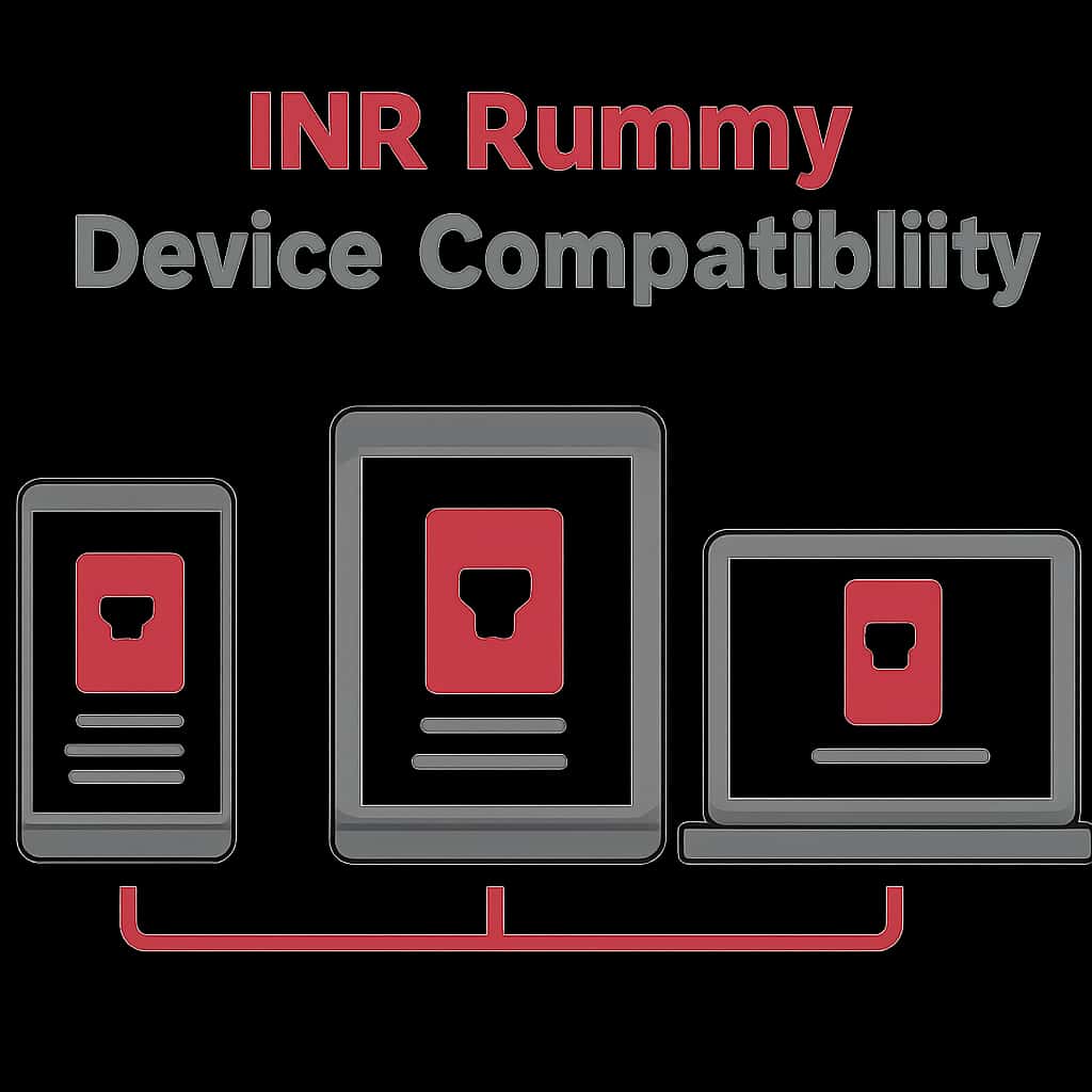 An educational diagram regarding INR Rummy device compatibility.