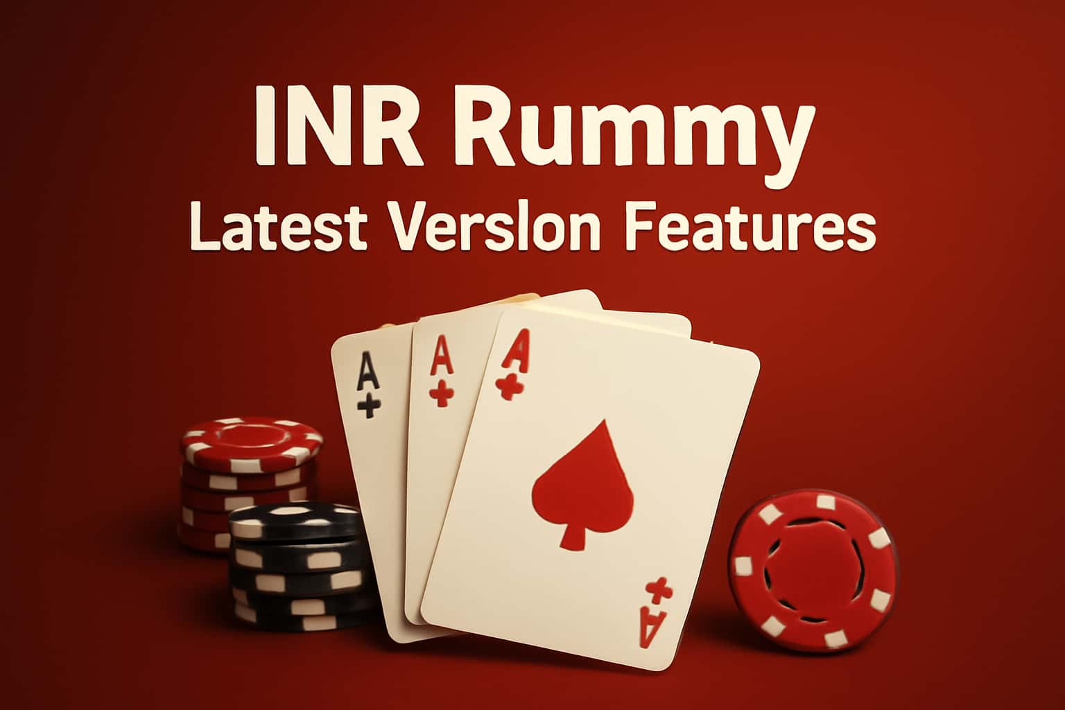 An informative display of INR Rummy Latest Version Features with a modern design.