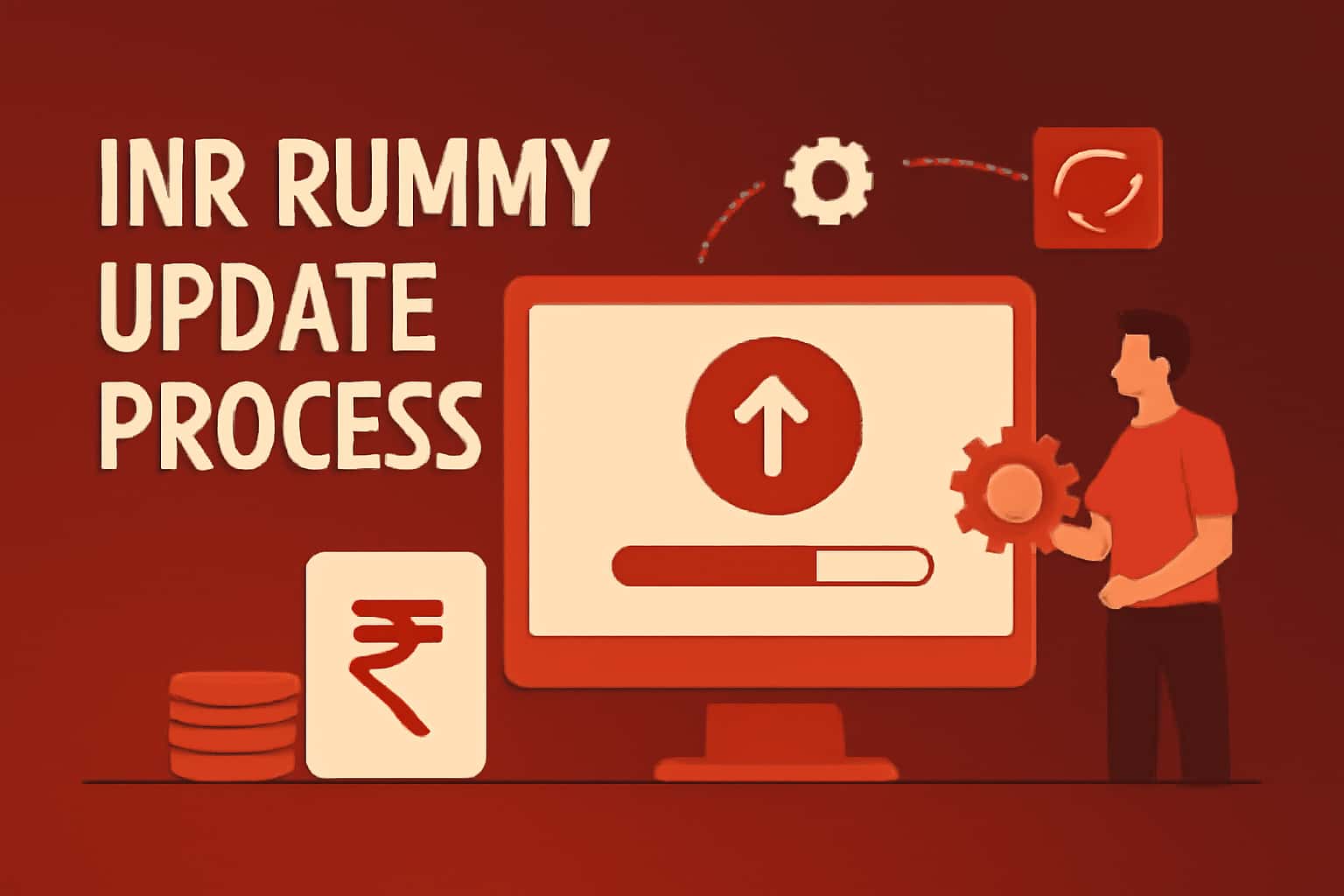 An informative graphic depicting the INR Rummy update process.