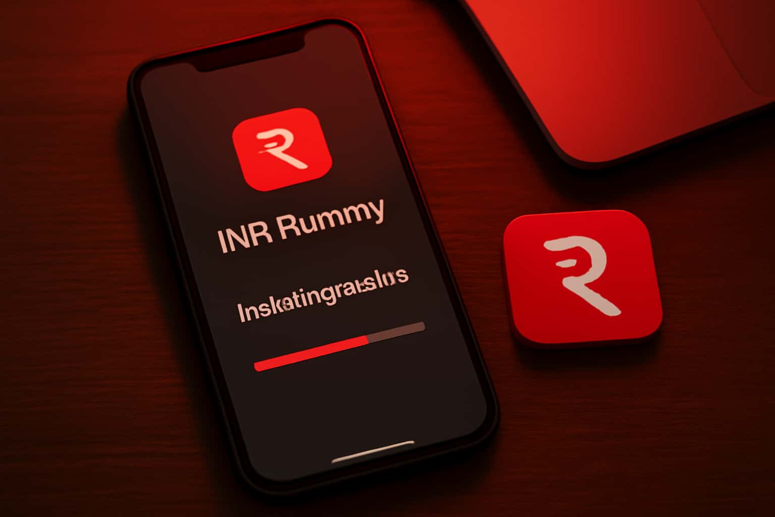 Informational graphic about installing INR Rummy on iOS.