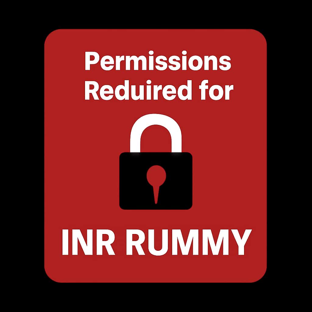 A badge symbolizing permissions needed for INR Rummy