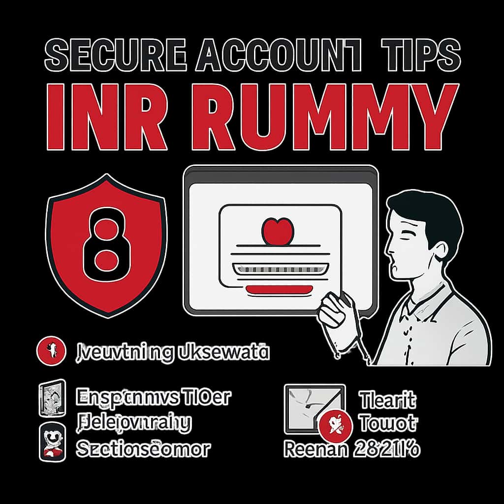 Illustration detailing secure account practices for INR Rummy.