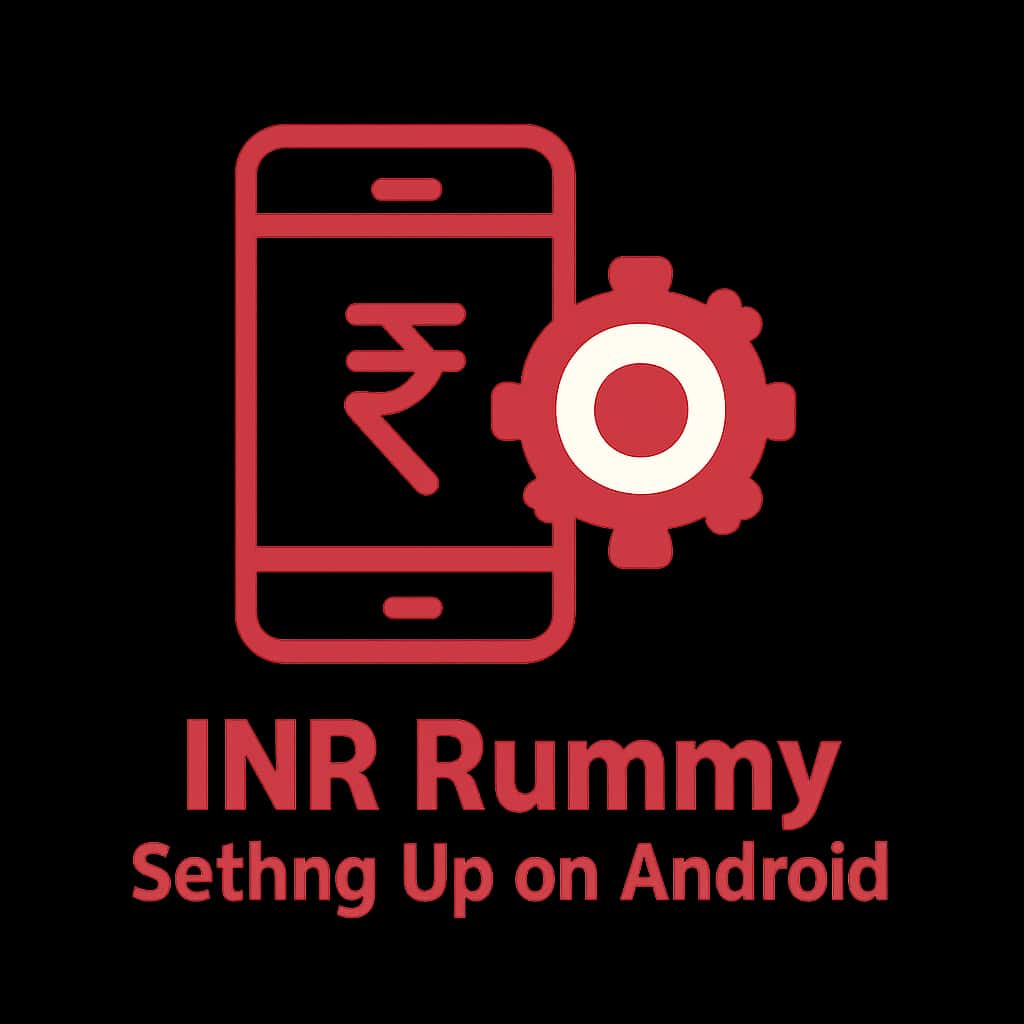 A simple badge representing the setup guide for INR Rummy on Android.